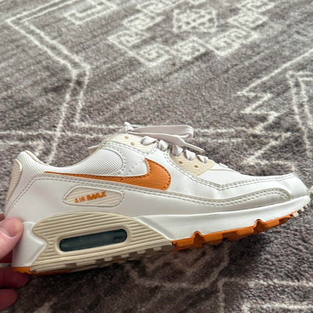 Nike Air Max White and Orange Shoes